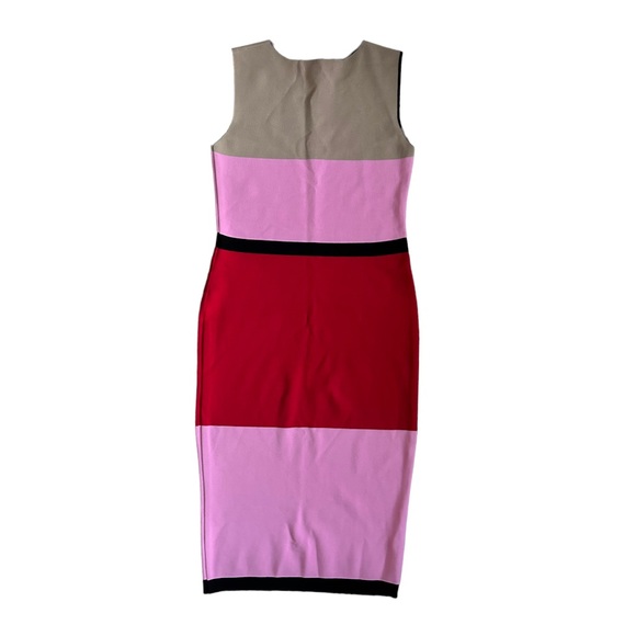 Diane Von Furstenberg DVF Color Block Knit Dress Midi Womens Size Large - Picture 4 of 7